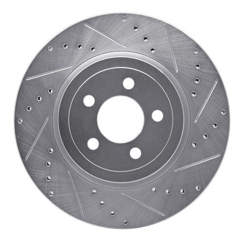 DFC Brake Rotor - Drilled and Slotted - Silver 631-39017R