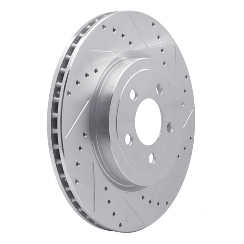 DFC Brake Rotor - Drilled and Slotted - Silver 631-39017R
