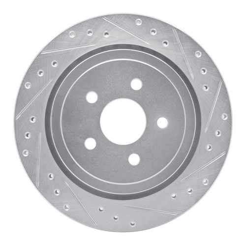 DFC Brake Rotor - Drilled and Slotted - Silver 631-39007R