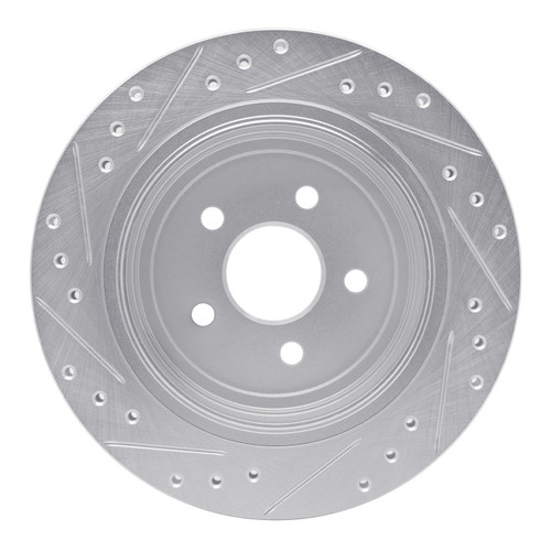 DFC Brake Rotor - Drilled and Slotted - Silver 631-39007R