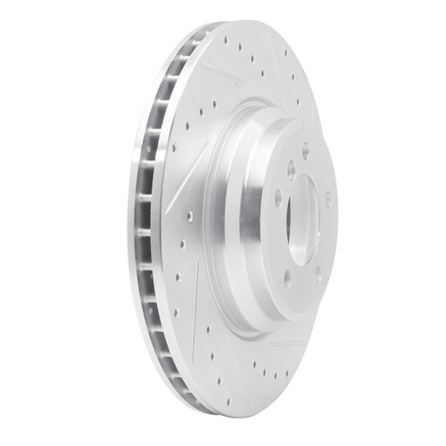 DFC Brake Rotor - Drilled and Slotted - Silver 631-31082R
