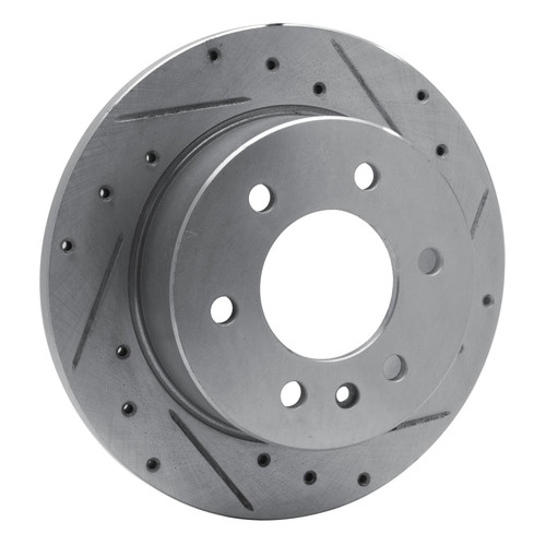 DFC Brake Rotor - Drilled and Slotted - Silver 631-40044R