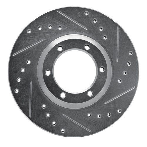 DFC Brake Rotor - Drilled and Slotted - Silver 631-37006R