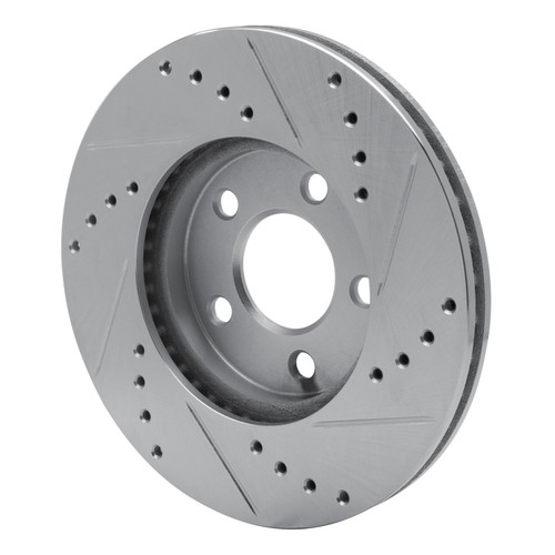 DFC Brake Rotor - Drilled and Slotted - Silver 631-40020L
