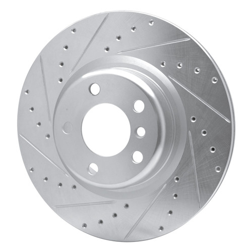 DFC Brake Rotor - Drilled and Slotted - Silver 631-31113L