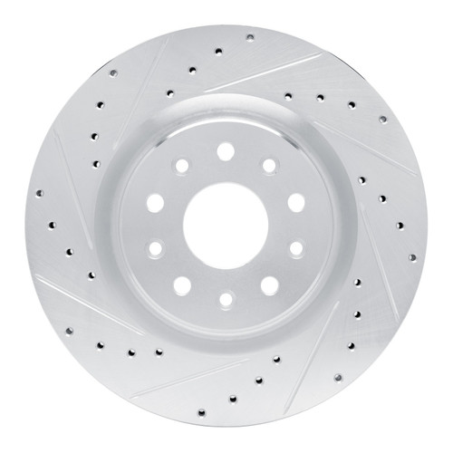 DFC Brake Rotor - Drilled and Slotted - Silver 631-39032L
