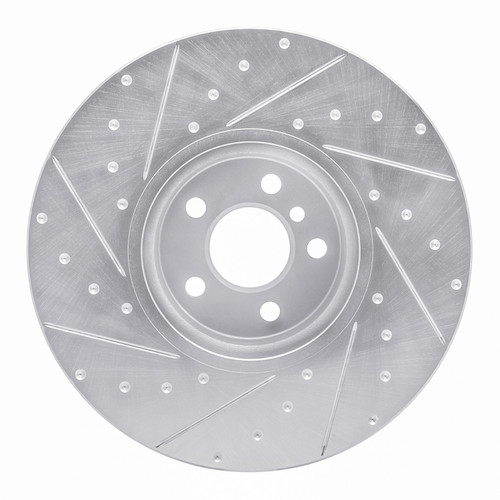 DFC Brake Rotor - Drilled and Slotted - Silver 631-31133D
