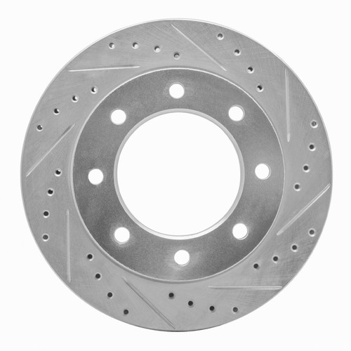 DFC Brake Rotor - Drilled and Slotted - Silver 631-40055R
