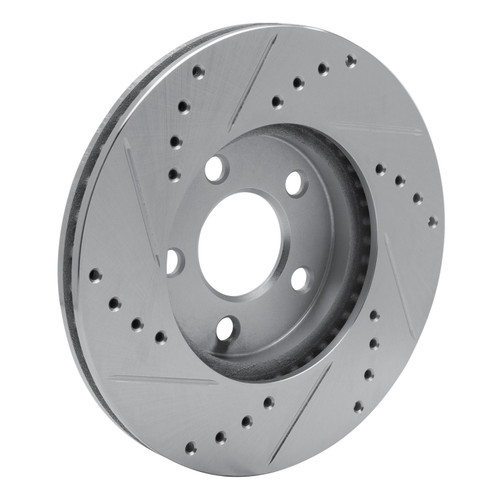 DFC Brake Rotor - Drilled and Slotted - Silver 631-40020R