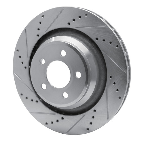 DFC Brake Rotor - Drilled and Slotted - Silver 631-39020L