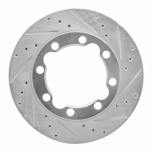 DFC Brake Rotor - Drilled and Slotted - Silver 631-40045R