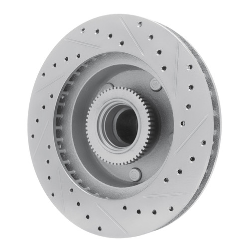 DFC Brake Rotor - Drilled and Slotted - Silver 631-40074L