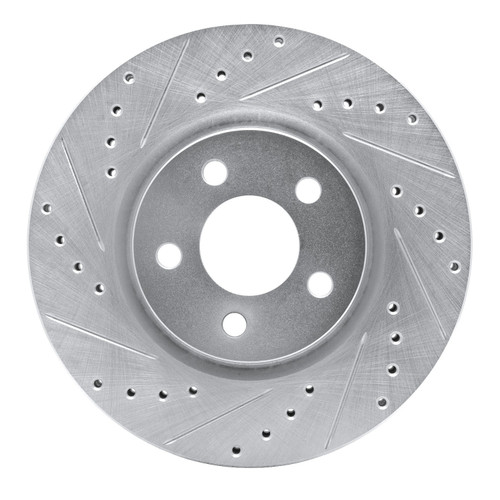 DFC Brake Rotor - Drilled and Slotted - Silver 631-39013L