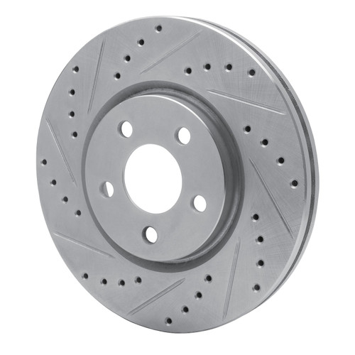 DFC Brake Rotor - Drilled and Slotted - Silver 631-39013L