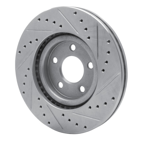 DFC Brake Rotor - Drilled and Slotted - Silver 631-39013L