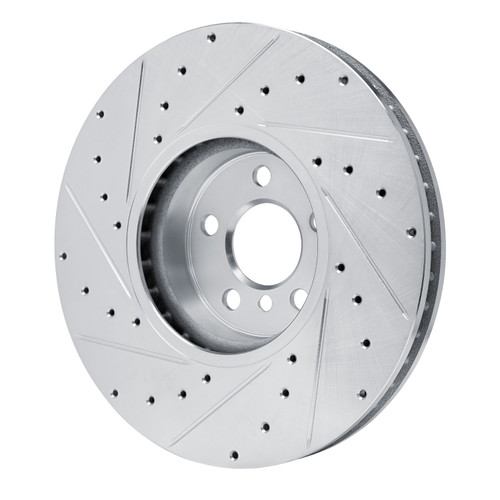 DFC Brake Rotor - Drilled and Slotted - Silver 631-31134D