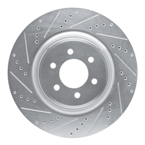 DFC Brake Rotor - Drilled and Slotted - Silver 631-40022L