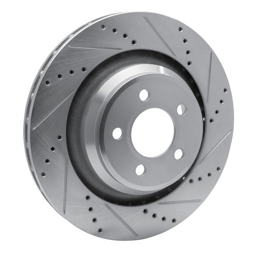 DFC Brake Rotor - Drilled and Slotted - Silver 631-39020R