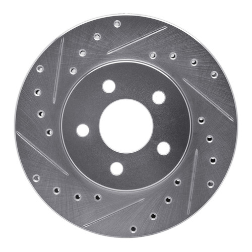 DFC Brake Rotor - Drilled and Slotted - Silver 631-40046L