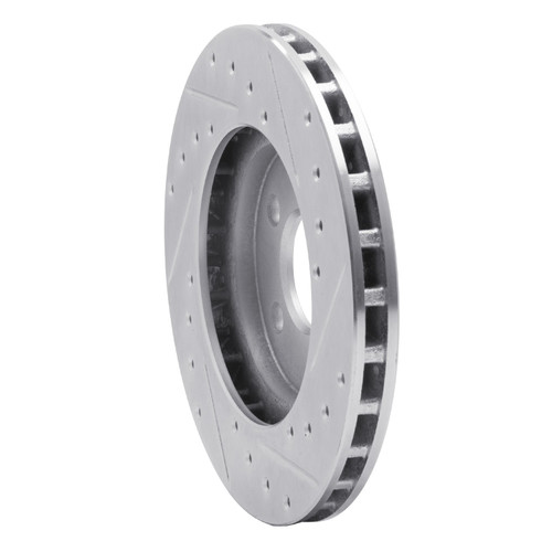 DFC Brake Rotor - Drilled and Slotted - Silver 631-40046L