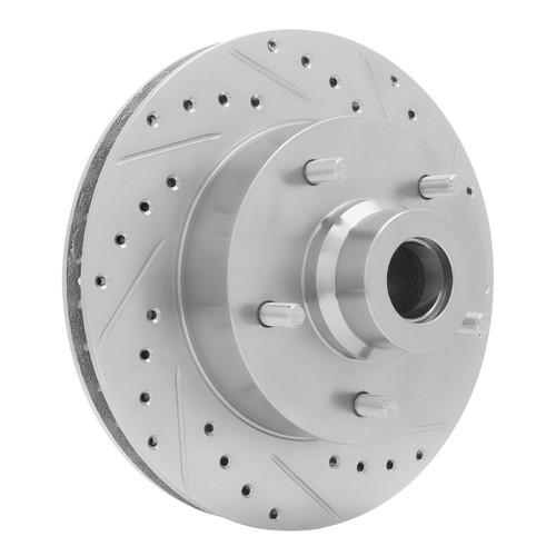 DFC Brake Rotor - Drilled and Slotted - Silver 631-40074R