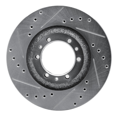DFC Brake Rotor - Drilled and Slotted - Silver 631-37008L