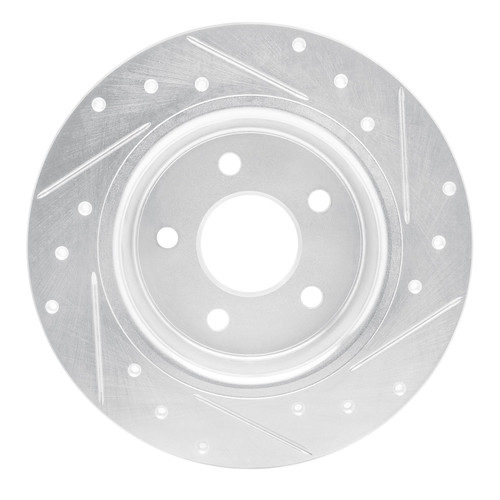 DFC Brake Rotor - Drilled and Slotted - Silver 631-39033L