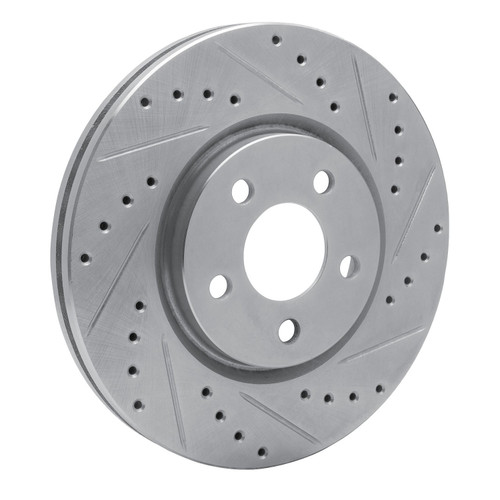 DFC Brake Rotor - Drilled and Slotted - Silver 631-39013R