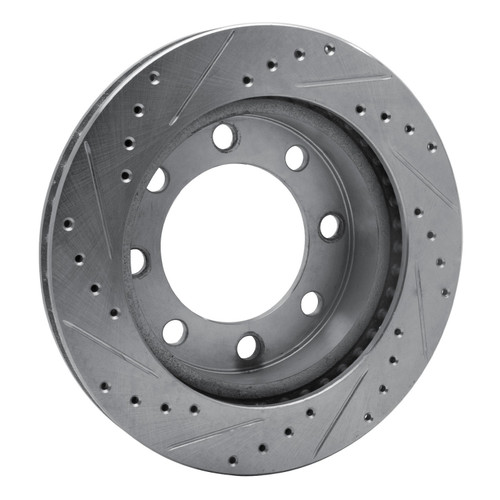 DFC Brake Rotor - Drilled and Slotted - Silver 631-40056R