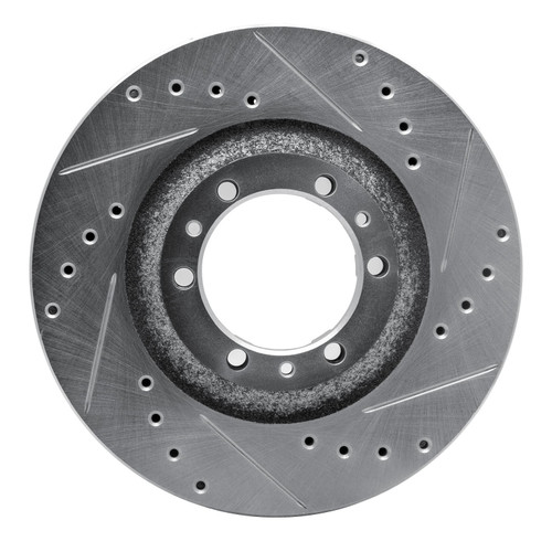 DFC Brake Rotor - Drilled and Slotted - Silver 631-37008R