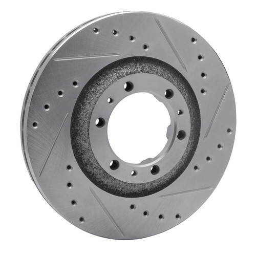 DFC Brake Rotor - Drilled and Slotted - Silver 631-37008R