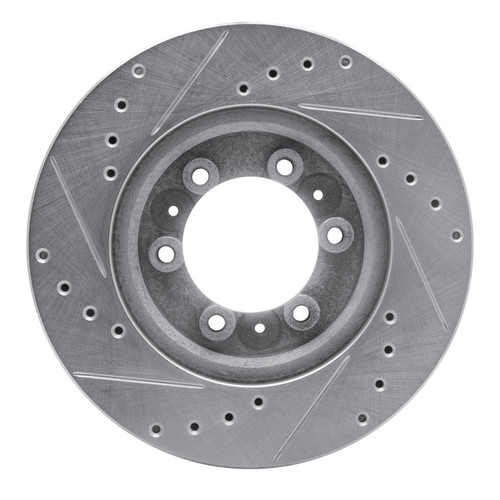 DFC Brake Rotor - Drilled and Slotted - Silver 631-37008R