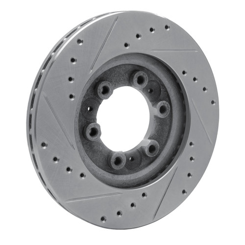DFC Brake Rotor - Drilled and Slotted - Silver 631-37008R
