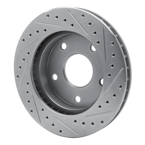 DFC Brake Rotor - Drilled and Slotted - Silver 631-40077L