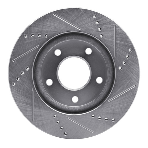DFC Brake Rotor - Drilled and Slotted - Silver 631-40024L