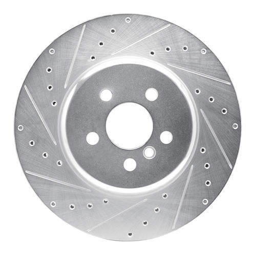 DFC Brake Rotor - Drilled and Slotted - Silver 631-31168L