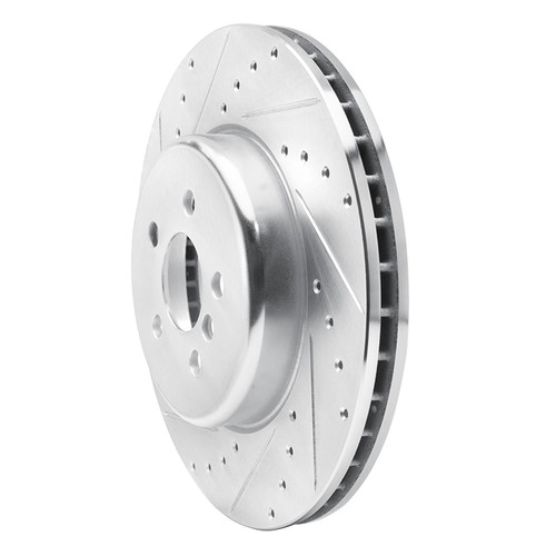DFC Brake Rotor - Drilled and Slotted - Silver 631-31168L