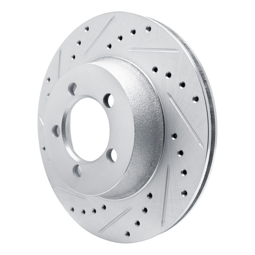 DFC Brake Rotor - Drilled and Slotted - Silver 631-40002L