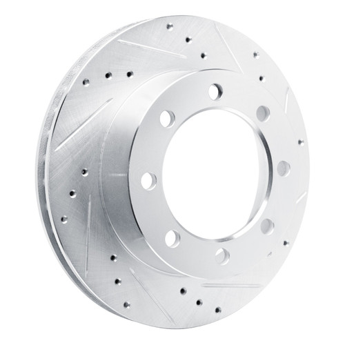 DFC Brake Rotor - Drilled and Slotted - Silver 631-40047R