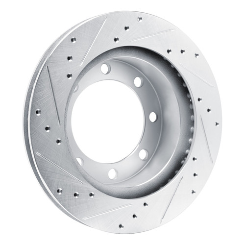 DFC Brake Rotor - Drilled and Slotted - Silver 631-40047R