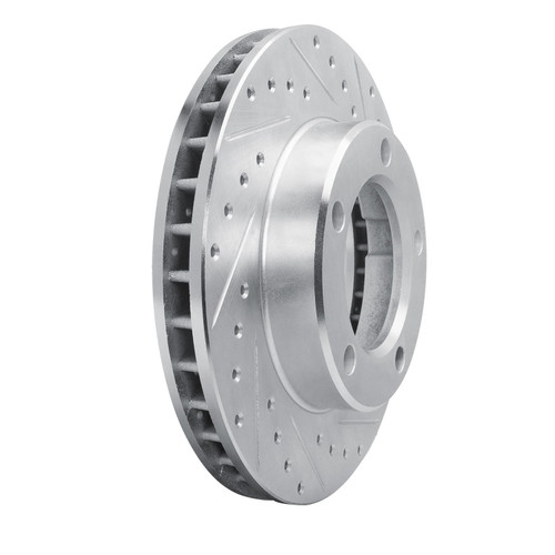 DFC Brake Rotor - Drilled and Slotted - Silver 631-40057R