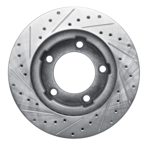 DFC Brake Rotor - Drilled and Slotted - Silver 631-40057R