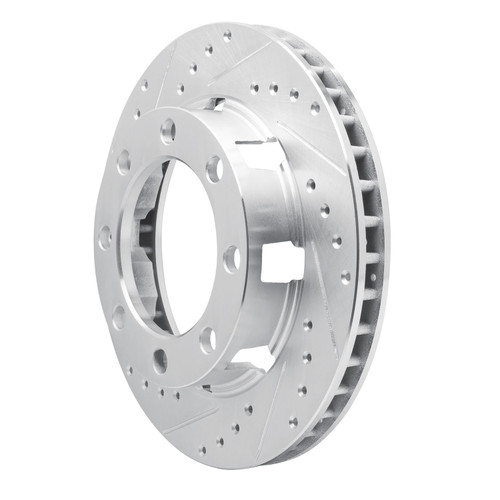 DFC Brake Rotor - Drilled and Slotted - Silver 631-40048L