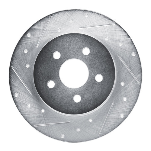 DFC Brake Rotor - Drilled and Slotted - Silver 631-40006L