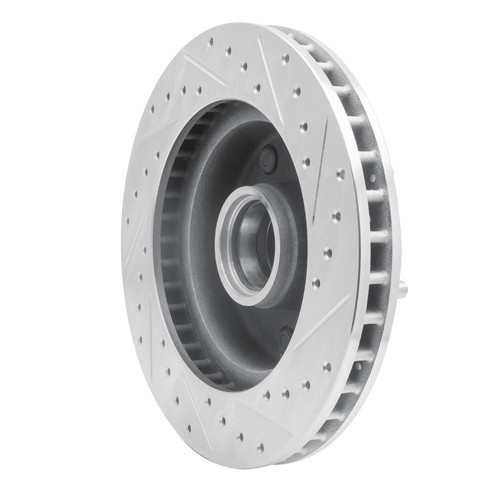 DFC Brake Rotor - Drilled and Slotted - Silver 631-40061L