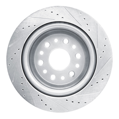DFC Brake Rotor - Drilled and Slotted - Silver 631-40121L