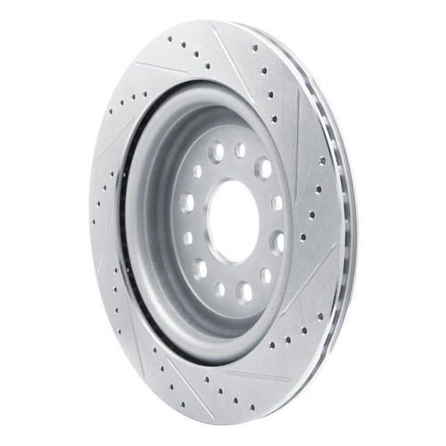 DFC Brake Rotor - Drilled and Slotted - Silver 631-40121L