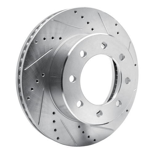 DFC Brake Rotor - Drilled and Slotted - Silver 631-40110R
