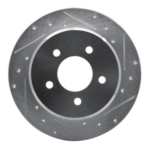 DFC Brake Rotor - Drilled and Slotted - Silver 631-40083R