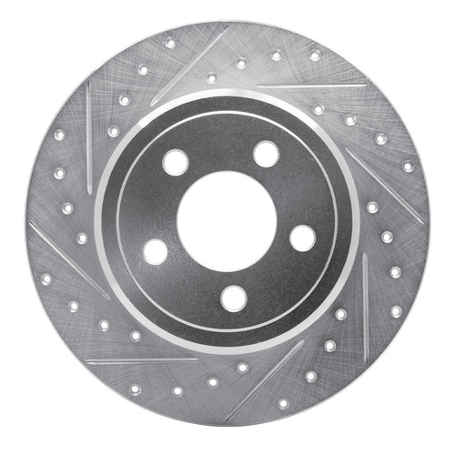 DFC Brake Rotor - Drilled and Slotted - Silver 631-39016L